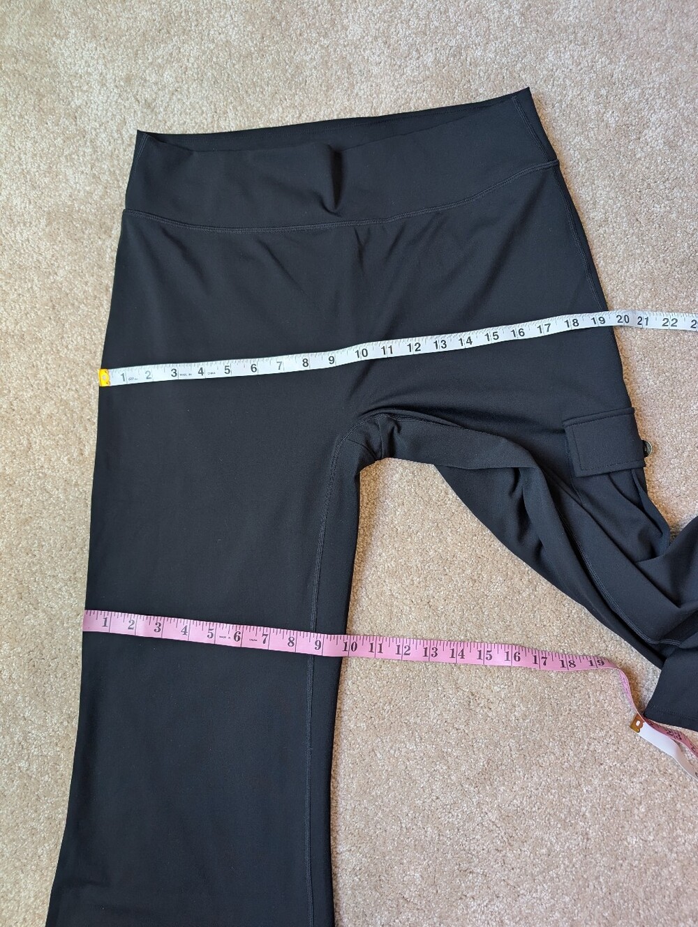 NWT Halara Black Daystretch High Waisted Ruched Flare Workout Leggings Pants - Picture 6 of 8